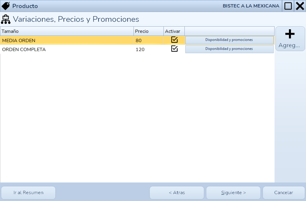 Variaciones independientes con promociones