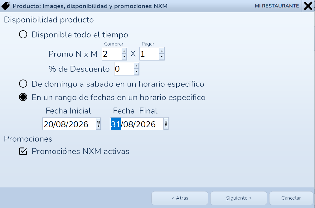 Disponibilidad por fechas